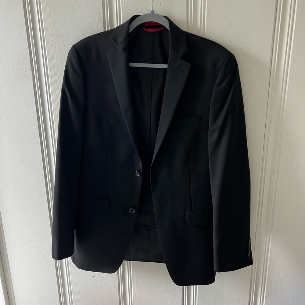 Alfani Slim Fit Men’s Black Blazer Suit Jacket 100% Wool Size 36R EUC